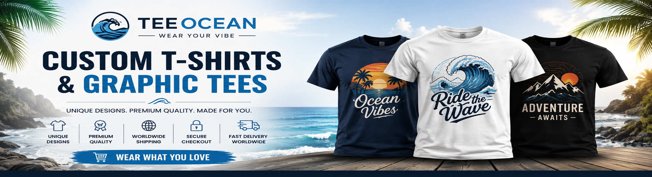 Banner for Custom T-Shirts & Graphic Tees Online | TeeOcean